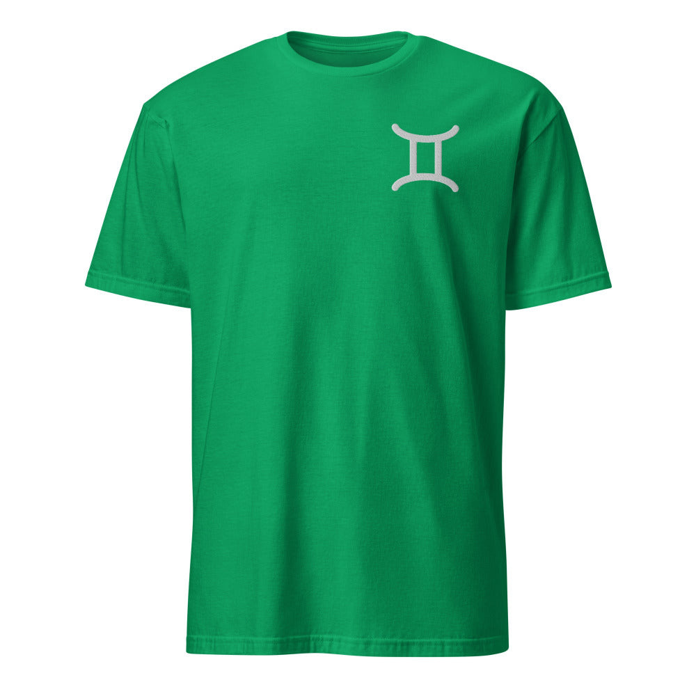 Gemini Zodiac Embroidered TShirt - Irish Green Color - https://ascensionemporium.net